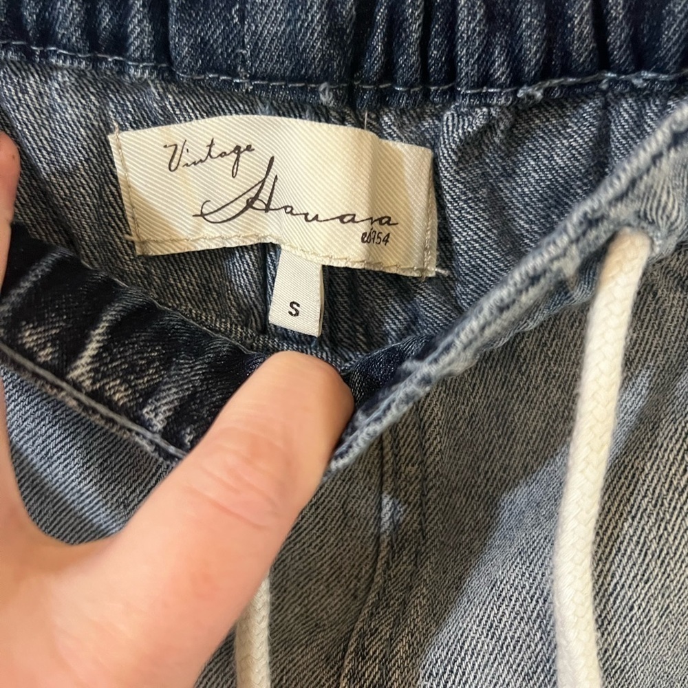 Vintage Havana distressed pull on elastic waist denim size small - Picture 6 of 8